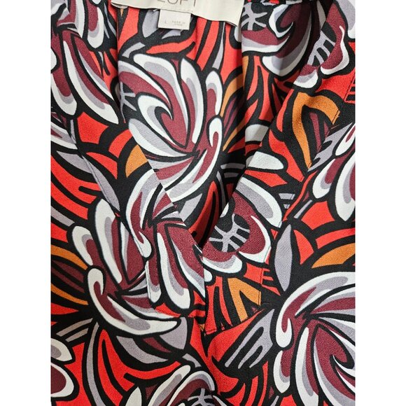 Loft Floral Print Long Sleeve Pullover Tunic Top Size L Colorful Lightweight - Picture 7 of 11